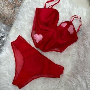 BRAND NEW ADORE ME VIVÍ PUSH-UP corset bustier bra and panty set 34C